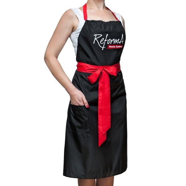 Apron black with red belt
