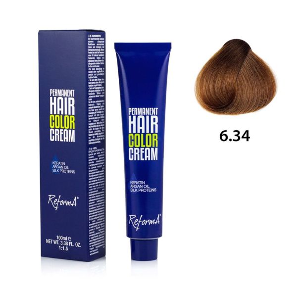 Hair Color Cream  6.34 - dark golden copper blonde, 100 ml